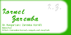 kornel zaremba business card